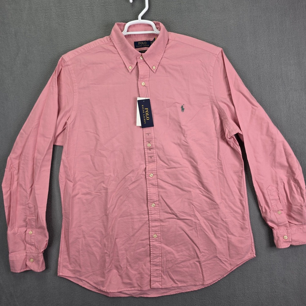Polo Ralph Lauren Button Shirt OCBD Classic Fit Oxford XL Pink Long Sleeve